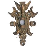 Klavierleuchter Halteplatte antik Bronze alt Vogel Gründerzeit 11cm