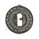 Schlüsselschild Eisen antik Schlüsselrosette rund alt Kranz 50mm