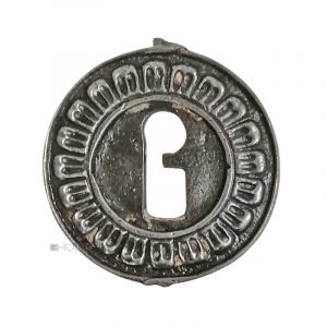 Schlüsselschild Eisen antik Schlüsselrosette rund alt Kranz 50mm