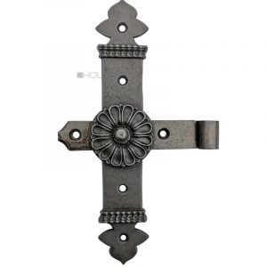 Kreuzband antik Gusseisen Blüte Gründerzeit Türband alt 28cm 13er Dorn