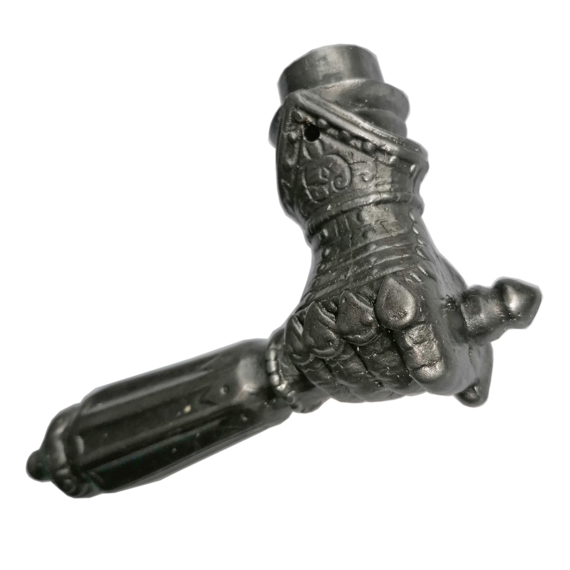 Türgriff Türdrücker antik Ritter Handschuh Gauntlet Eisen alt rechts