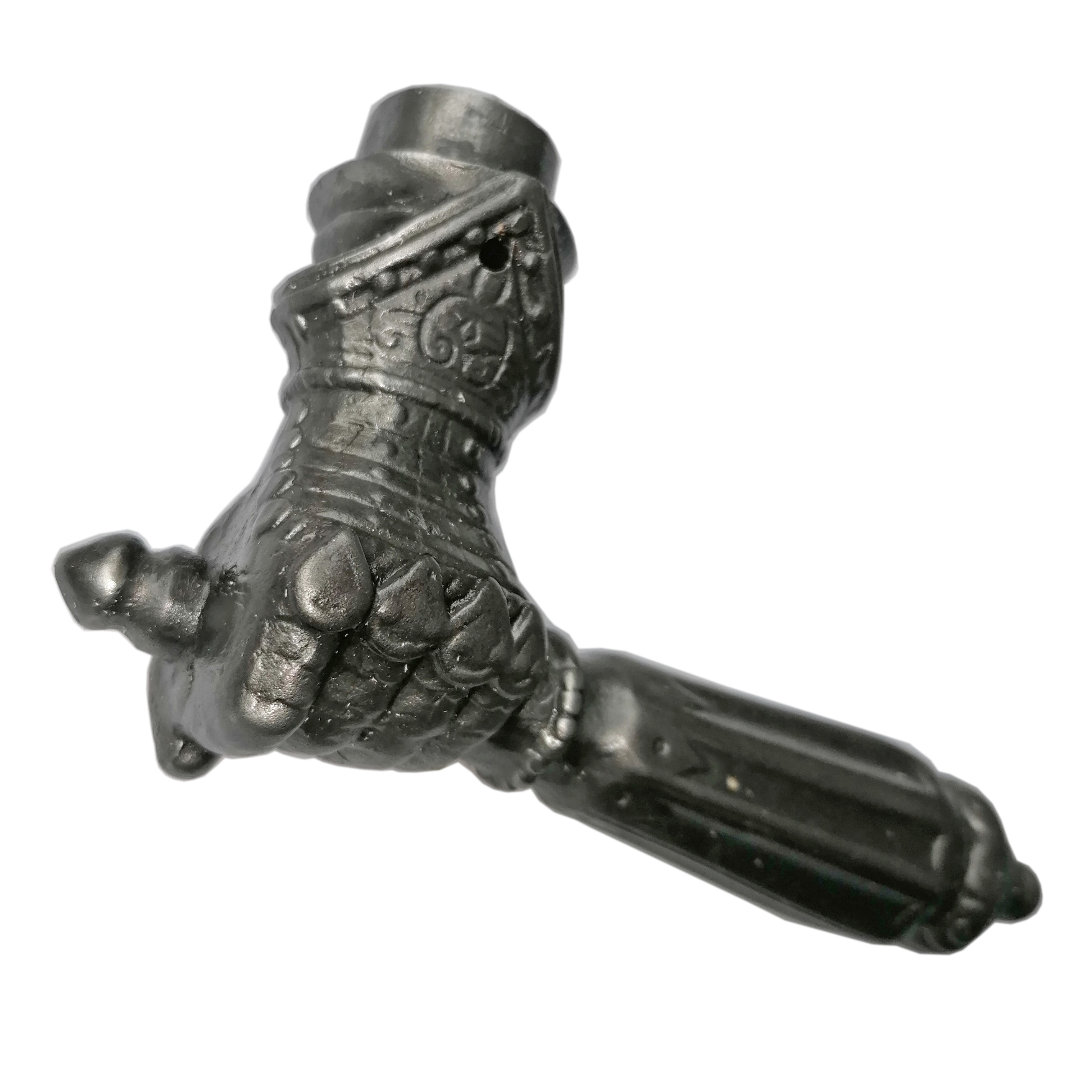 Türgriff Türdrücker antik Ritter Handschuh Gauntlet Eisen alt links