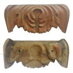 Großer Bronze Möbel Beschlag antik Blattwerk alt 275gr. 11.5cm