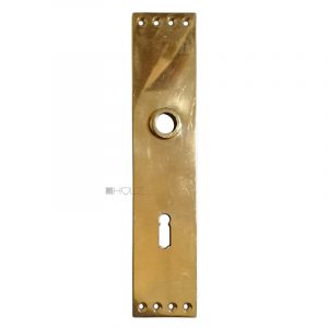 Langschild Bauhaus Messing alt Türdrücker 8Loch 17mm 78