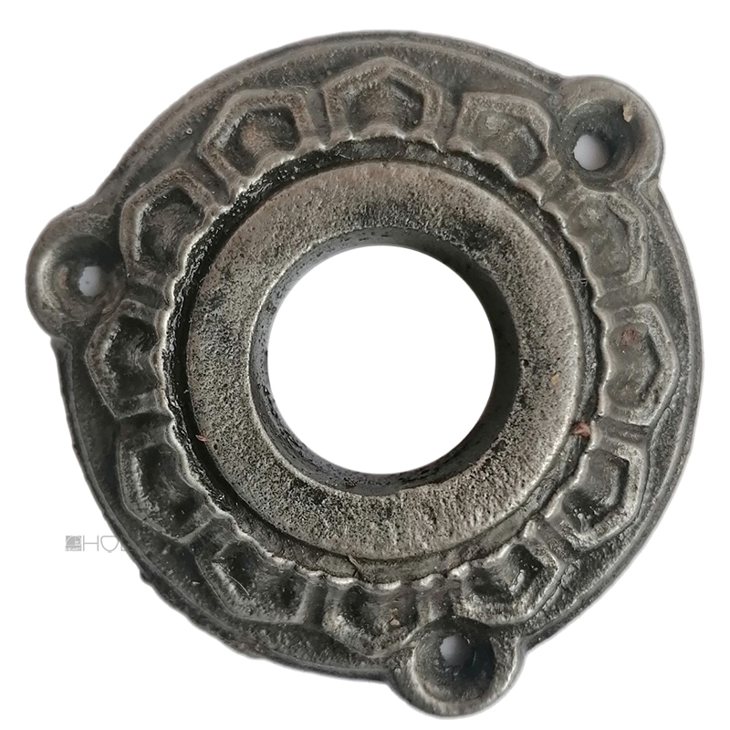 Drückerrosette antik Haustür alt Türklinke Eisen Kranz 20.3mm