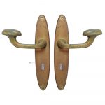 Drückergarnitur Jugendstil Posthorn Langschilder oval 66mm 8er Vk