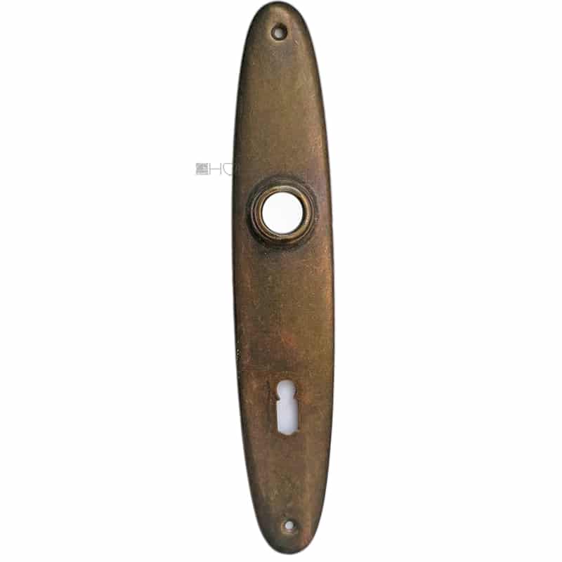 Langschild alt 1920er oval Messingblech 72mm