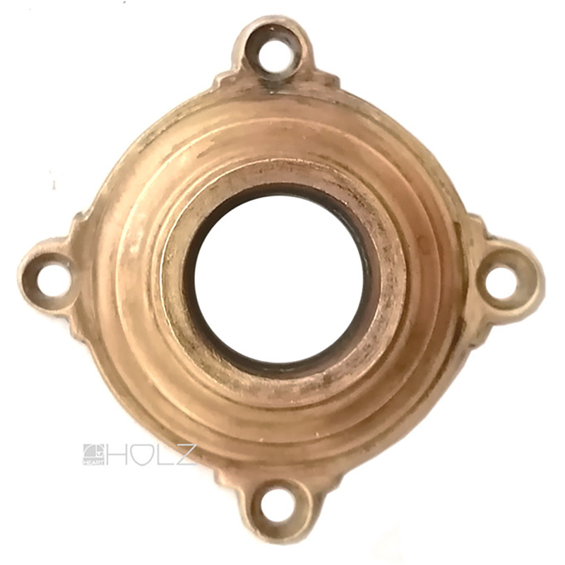 6511 Drückerrosette Jugendstil Wulst Messing Öhrchen 17,8