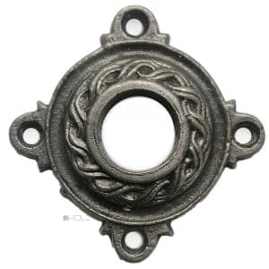 Drückerrosette antik alt Gusseisen Flecht Türdrücker 18mm